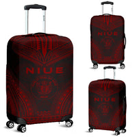 Niue Polynesian Chief Luggage Cover - Red Version Red - Polynesian Pride