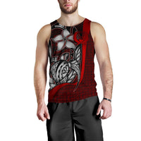 Pohnpei Micronesia Men's Tank Top Red - Turtle With Hook - Polynesian Pride
