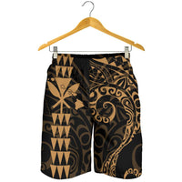 Kanaka Hawaii Map Gold Polynesian Men's Short - Polynesian Pride