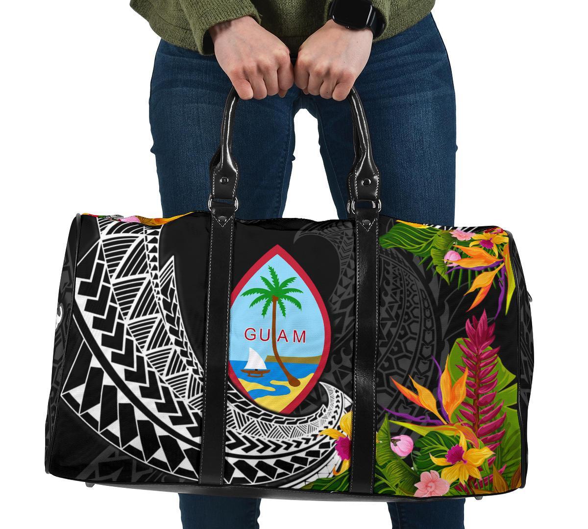 Guam Travel Bag - Custom Personalised Seal Spiral Polynesian Patterns Travel Bag - Black - Guam One size Black - Polynesian Pride