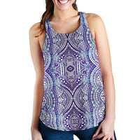 Polynesian Symmetry Gardient Violet Women's Racerback Tank Top Purple - Polynesian Pride