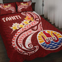 Tahiti Quilt Bed Set - Tahiti Seal Polynesian Patterns Plumeria Red - Polynesian Pride
