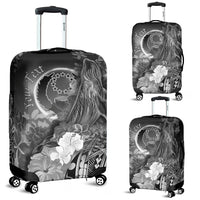 Pohnpei Custom Personalised Luggage Covers - Humpback Whale with Tropical Flowers (White) - Polynesian Pride