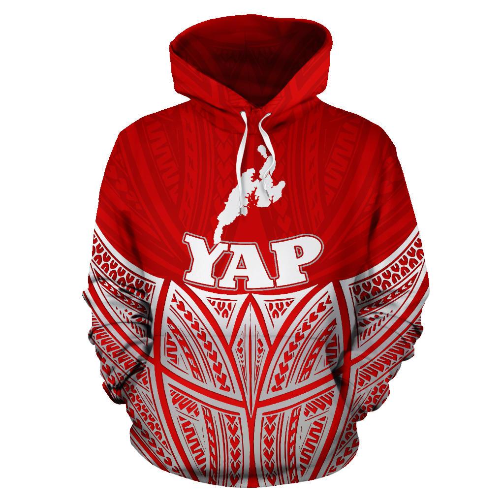 Yap Polynesian Hoodie Red Pride Map nd Seal - Polynesian Pride