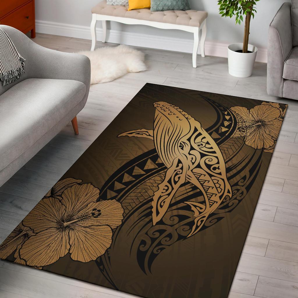 Hawaii Polynesia Whale Hibiscus - Gold Gold - Polynesian Pride