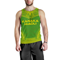 Kanaka Maoli Men's Tank Top - Polynesian Chief Flag Version Green - Polynesian Pride