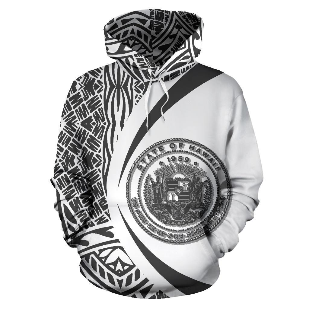 Polynesian Seal of Hawaii Hoodie Circle Shadow Style - Polynesian Pride