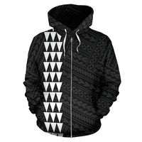Polynesian Kakau Three Turtle Map of Hawaii Zip Hoodie White - Polynesian Pride