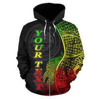 Federated States of Micronesia Polynesian Custom Zip up Hoodie Coconut Reggae - Polynesian Pride