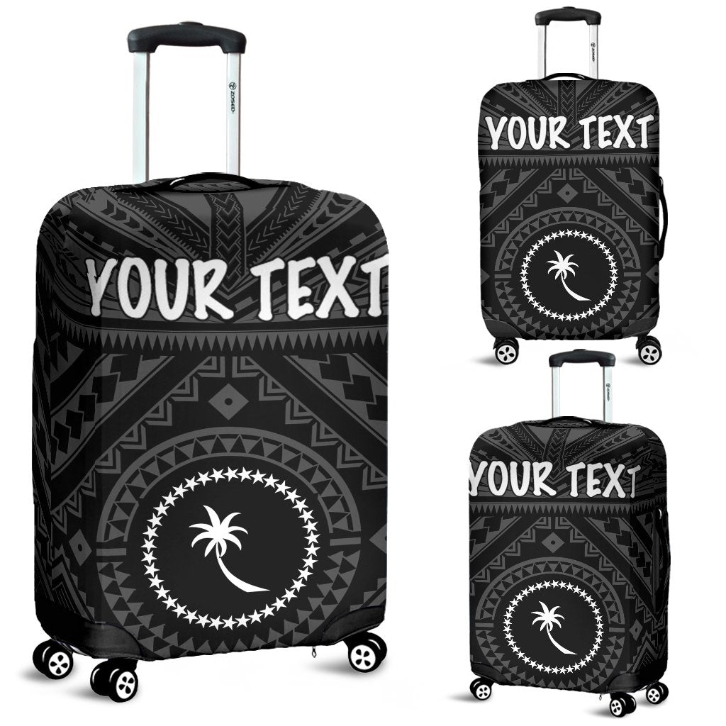 Chuuk Custom Personalised Luggage Covers - Chuuk Seal With Polynesian Tattoo Style ( Black) - Polynesian Pride