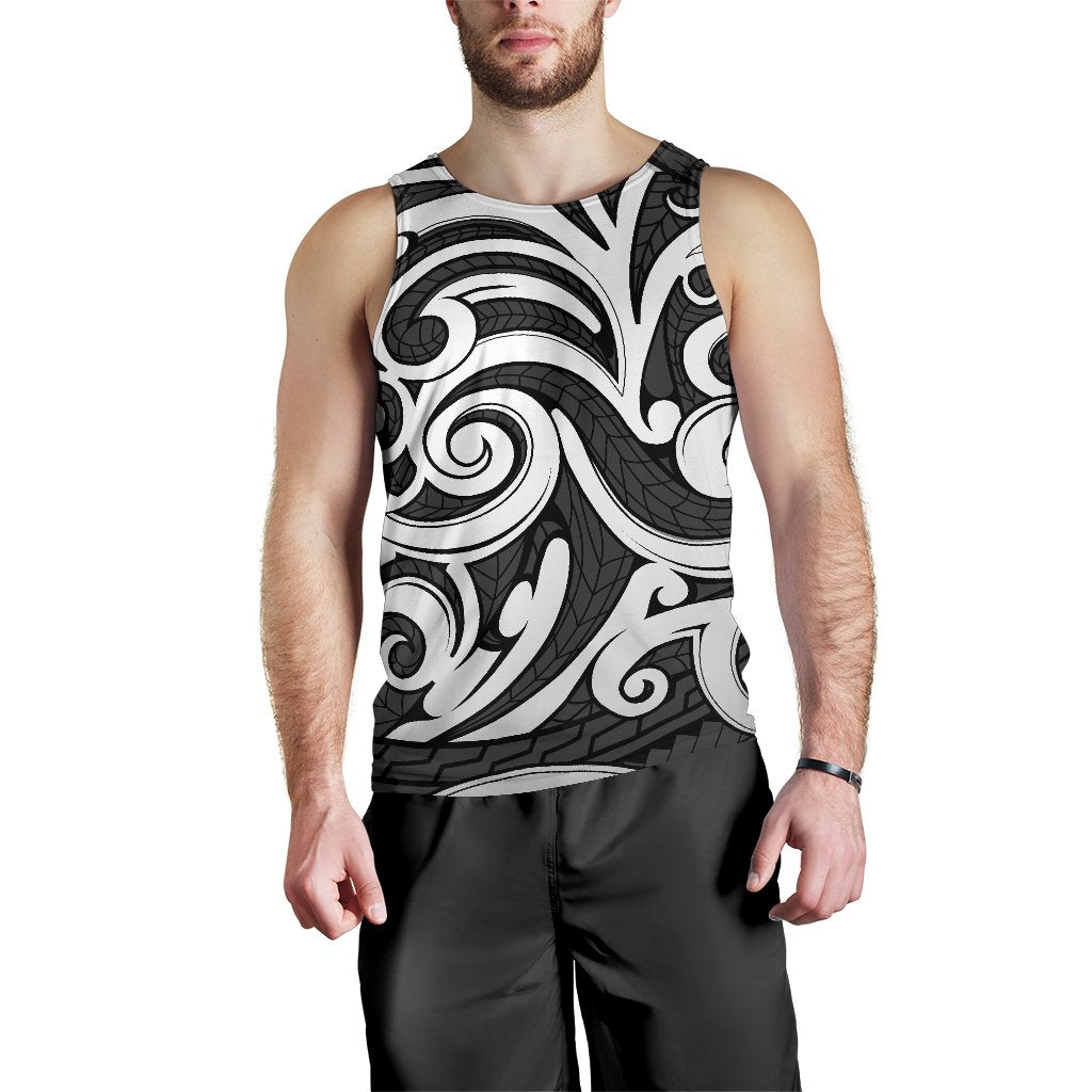Polynesian Maori Ethnic Ornament Gray Hawaii Men's Tank Top Gray - Polynesian Pride