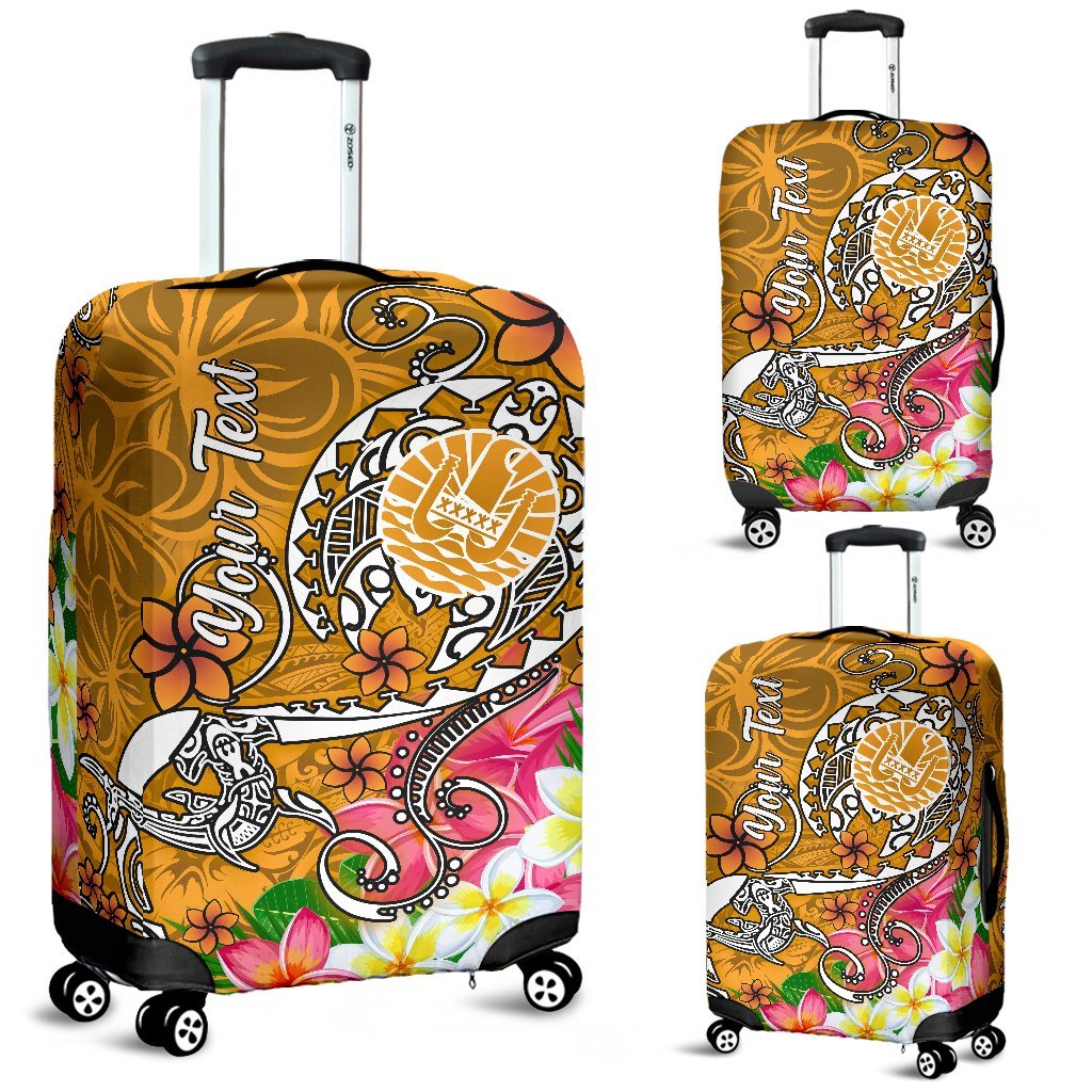 Tahiti Custom Personalised Luggage Covers - Turtle Plumeria (Gold) - Polynesian Pride