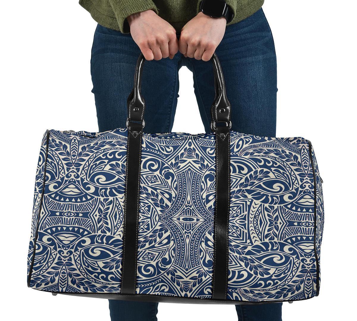 Polynesian Culture Blue White Hawaii Travel Bag Travel Bag One size Blue - Polynesian Pride