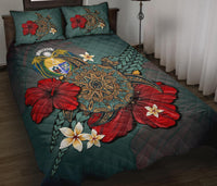 Nauru Quilt Bed Set - Blue Turtle Tribal - Polynesian Pride