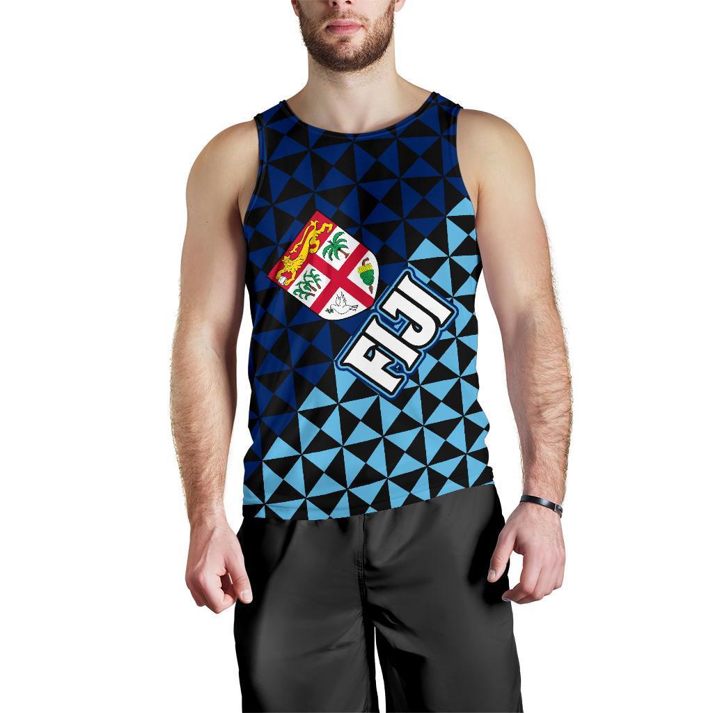 Fiji Polynesian Men's Tank Top Coat Of Arms Th5 Black - Polynesian Pride
