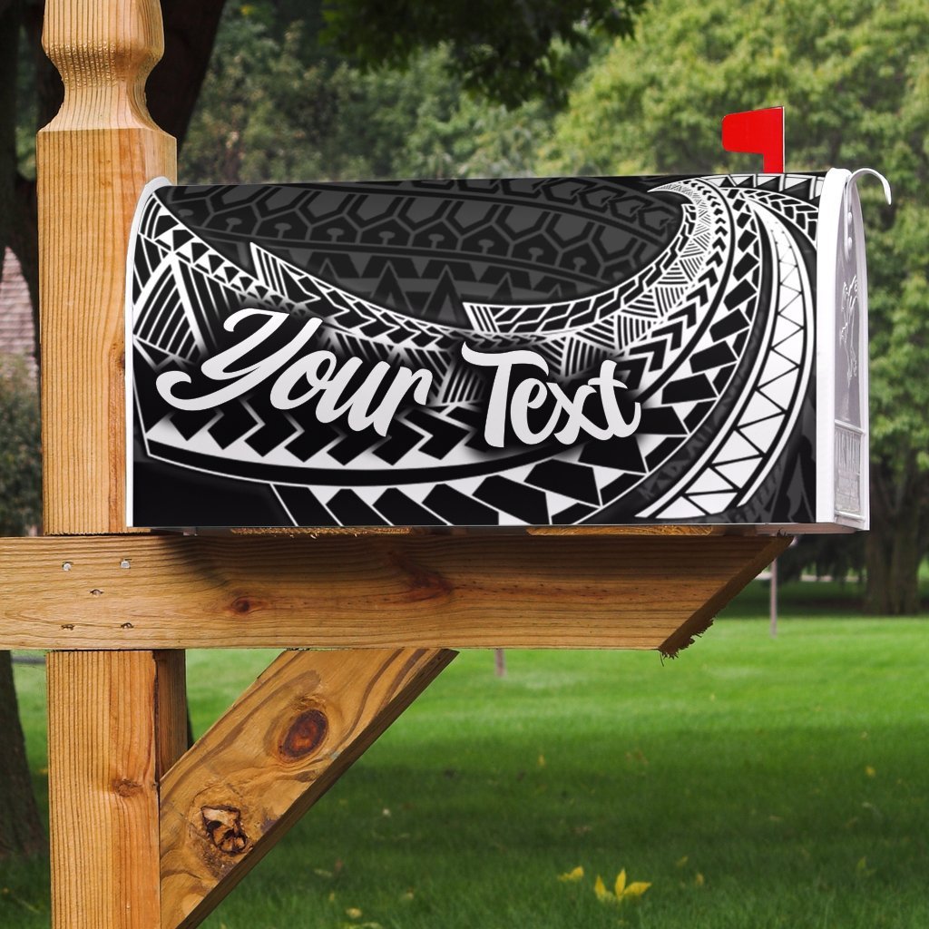 Fiji Mailbox Cover - Custom Personalised Tropical Flowers Style Mailbox Cover - Fiji Black - Polynesian Pride