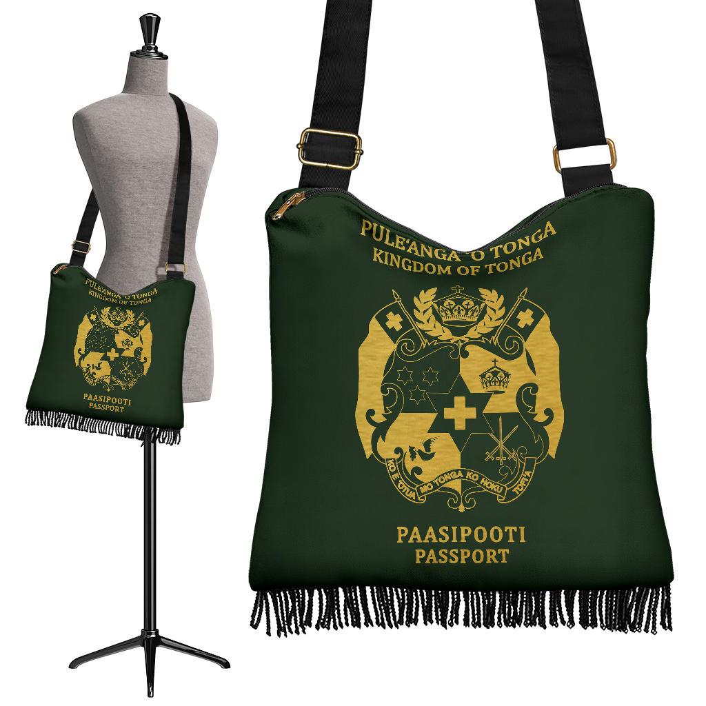Tonga Passport Crossbody Boho Handbag Tonga One Size Green - Polynesian Pride