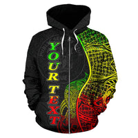 Niue Polynesian Custom Zip up Hoodie Coconut Reggae - Polynesian Pride