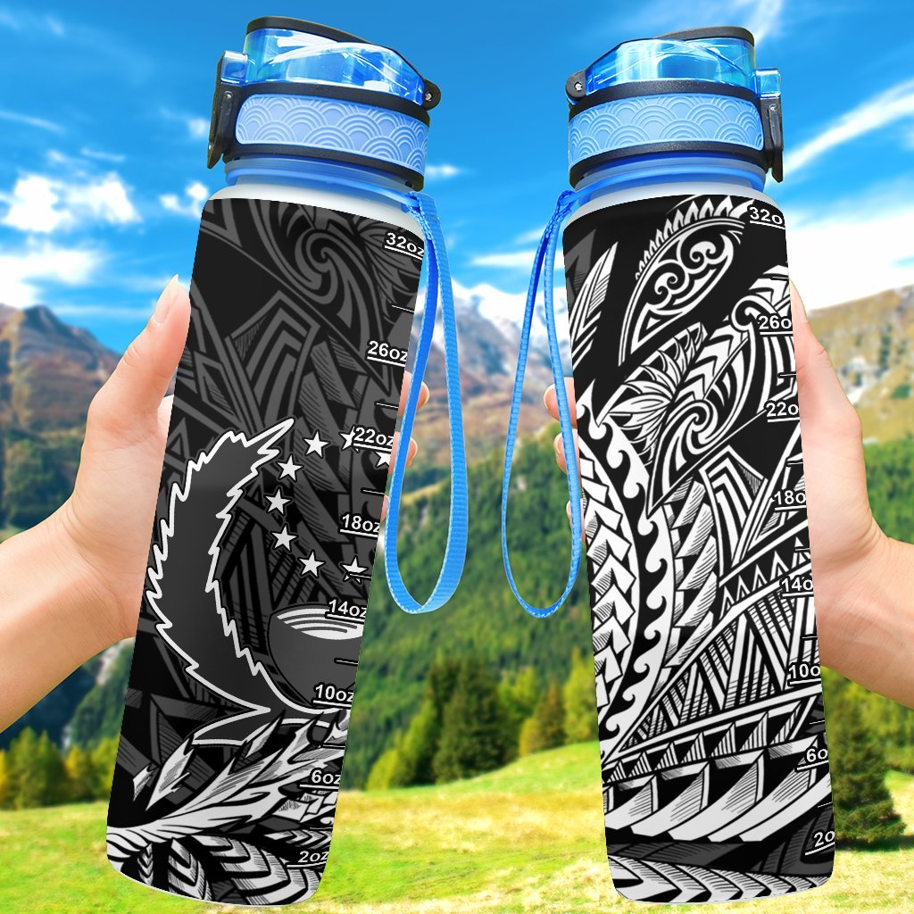 Pohnpei State Hydro Tracking Bottle - Wings Style Hydro Tracking Bottle - Pohnpei 32oz Large Black - Polynesian Pride