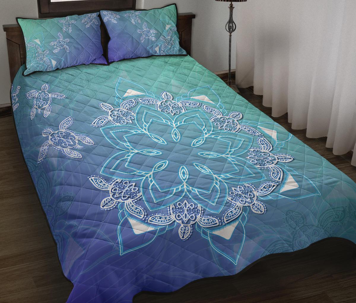 Flower Turtle Quilt Bed Set - Polynesian Pride