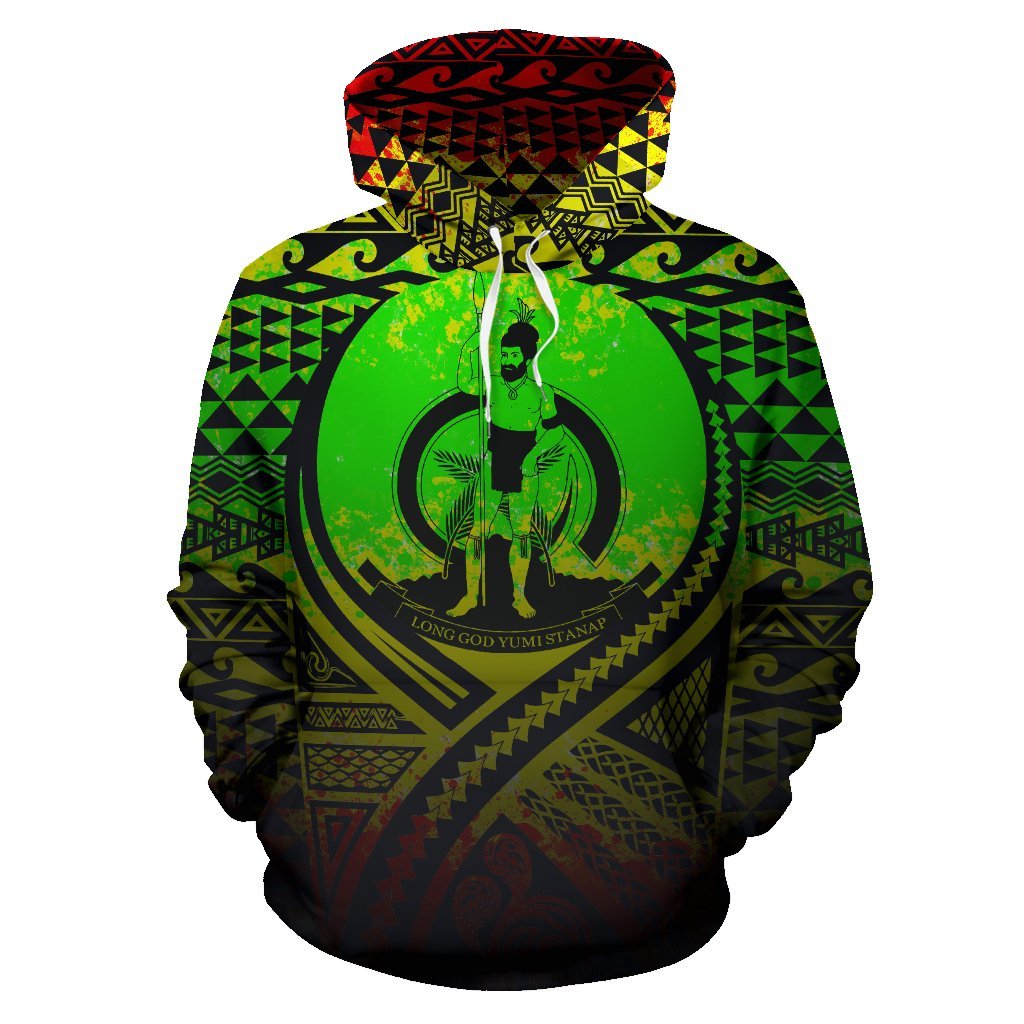 Vanuatu All Over Hoodie Lift up Reggae - Polynesian Pride