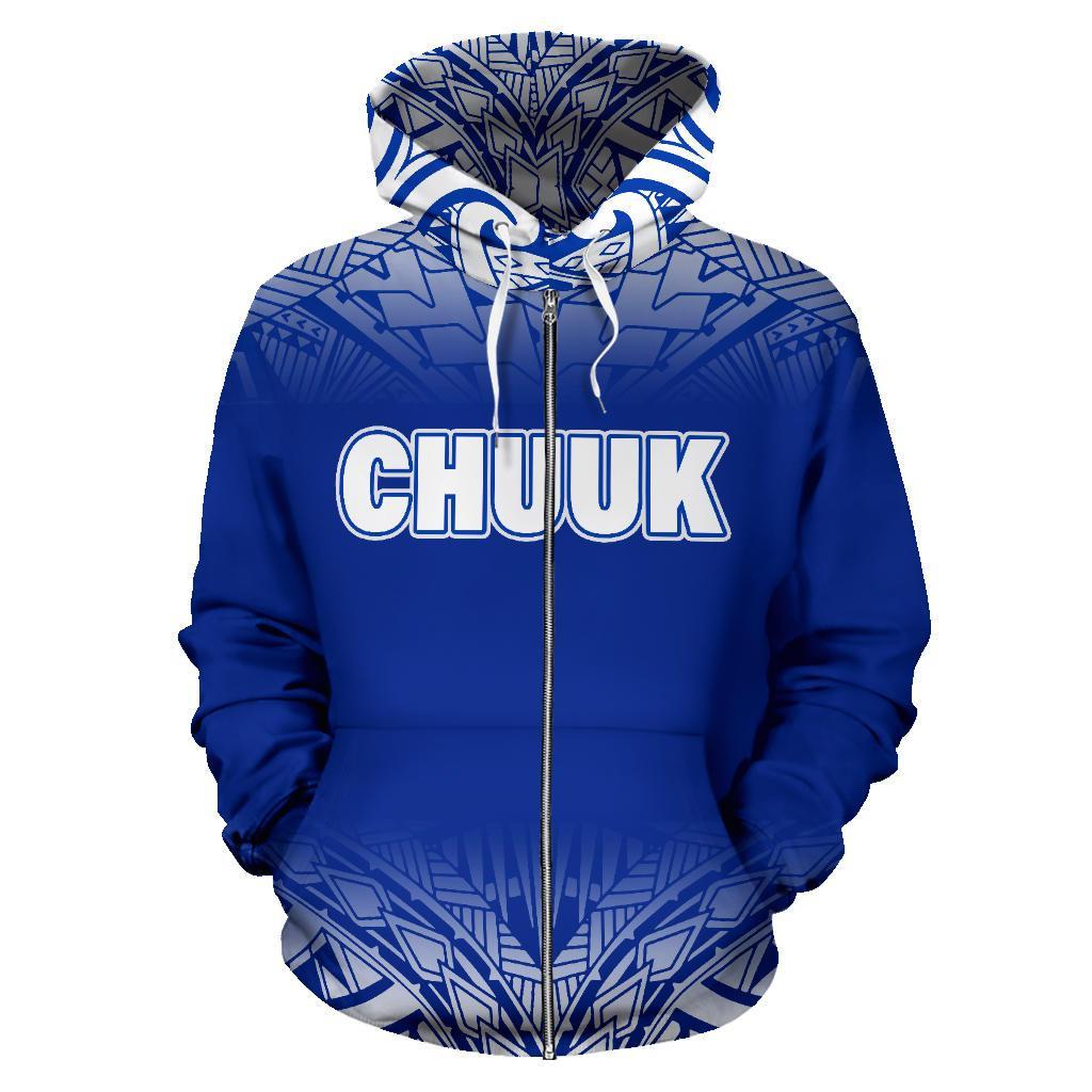 Chuuk All Over Zip up Hoodie Blue Fog Style - Polynesian Pride