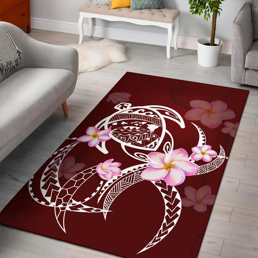 Hawaiian Hibiscus Polynesian Rug Red Rug Red - Polynesian Pride