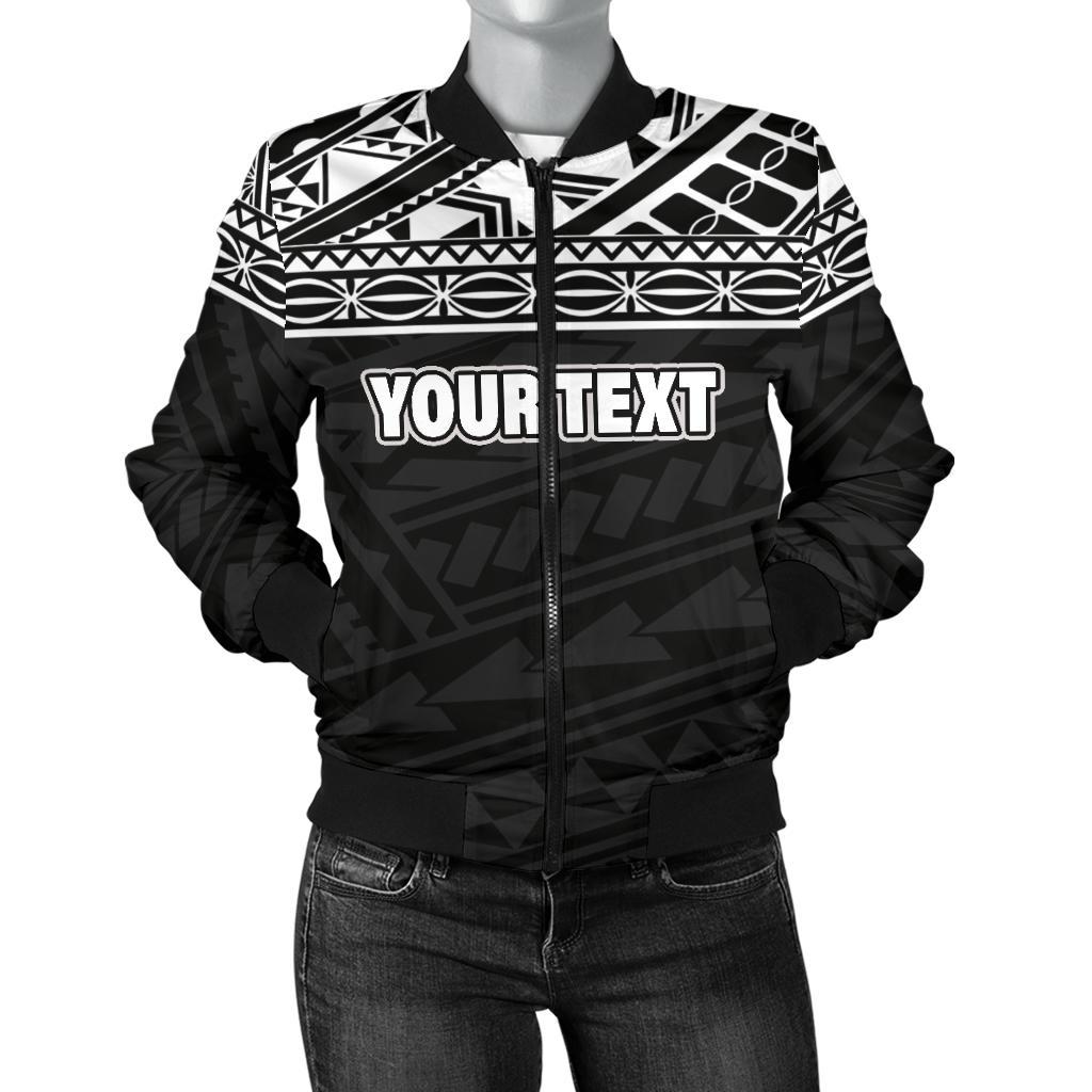 Polynesian Custom Personalised Women's Bomber Jacket - Black Style Black - Polynesian Pride