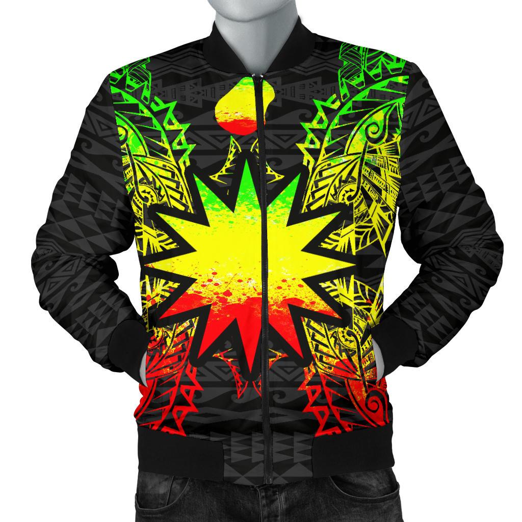 Nauru Polynesian Men's Bomber Jacket Map Reggae Reggae - Polynesian Pride