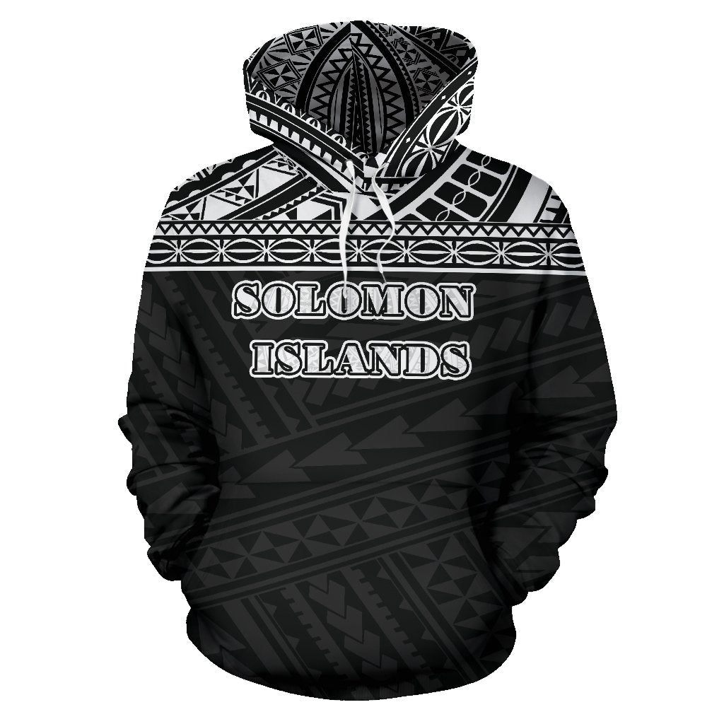 Solomon Islands All Over Hoodie Polynesian Back Version - Polynesian Pride