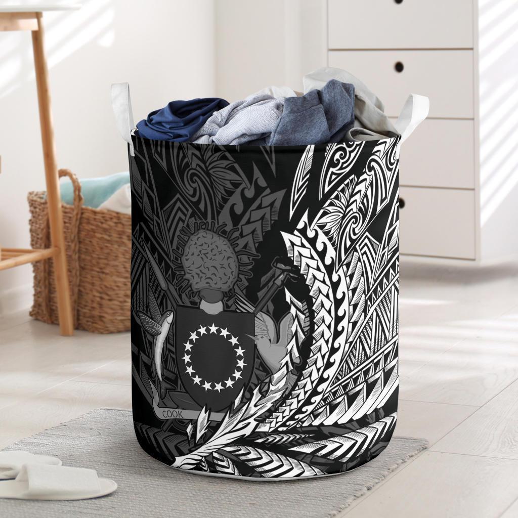 Cook Islands Laundry Basket - Wings Style Laundry Basket - Cook Islands One Size Black - Polynesian Pride