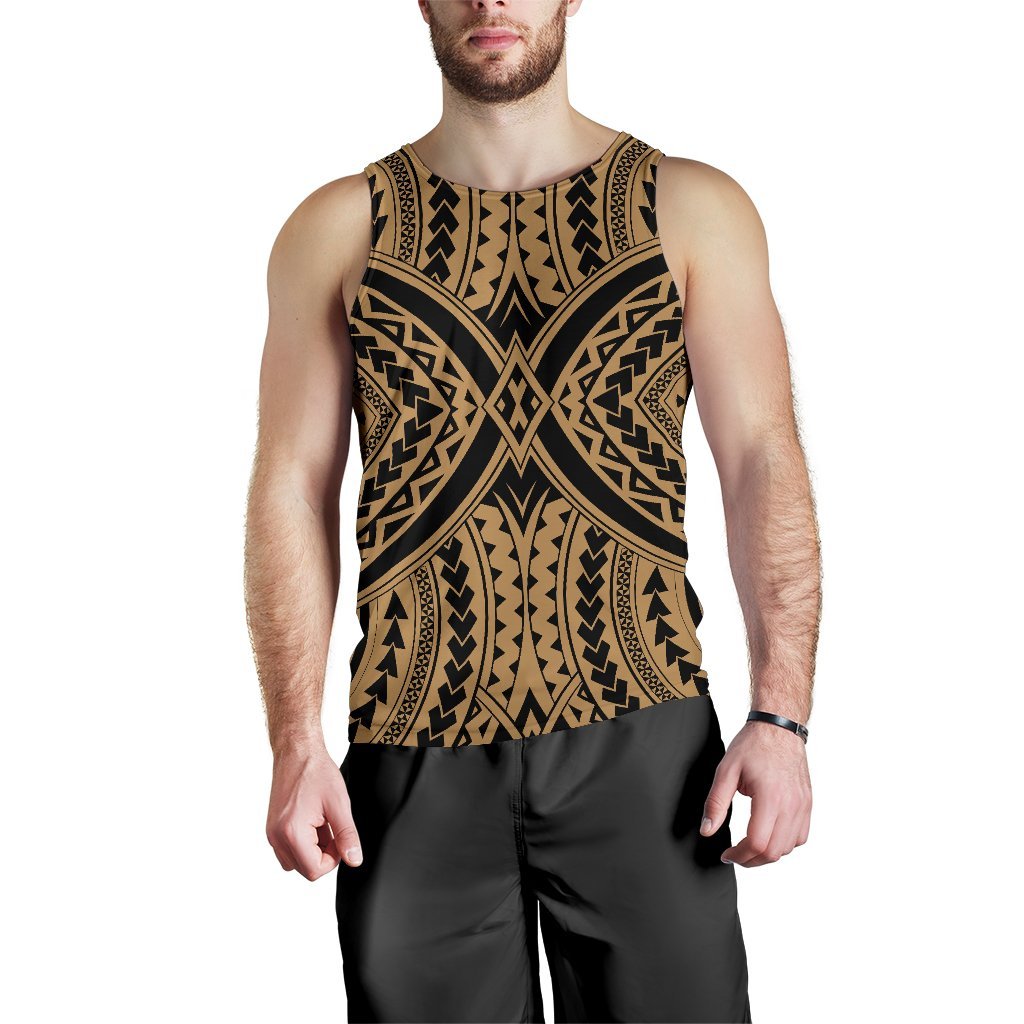 Polynesian Tradition Gold Hawaii Men's Tank Top Gold - Polynesian Pride