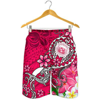Hawaii Polynesian Men's Shorts - Hawaii Seal With Turtle Plumeria (Pink) - Polynesian Pride