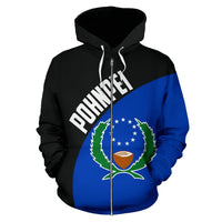 Pohnpei Zip up Hoodie Pohnpei Flag5 - Polynesian Pride