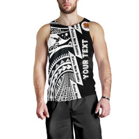 (Custom Personalised) Polynesian Guinea Men's Tank Top - Moana Maui Tattoo With Coat Of Arm Guinea White - Polynesian Pride