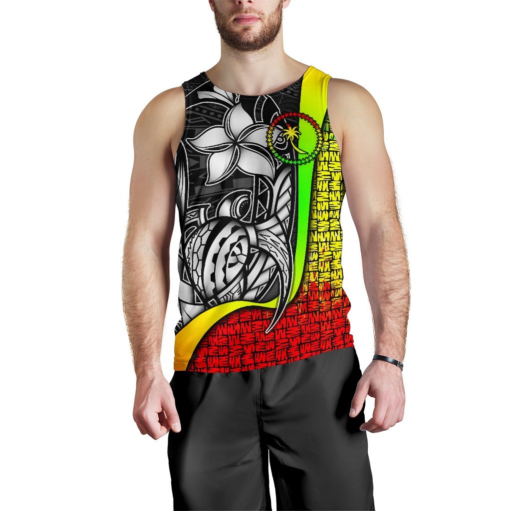 Chuuk Micronesia Men's Tank Top Reggae - Turtle With Hook - Polynesian Pride