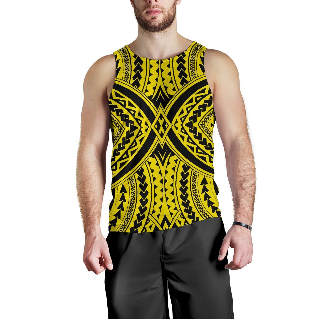 Polynesian Tradition Yellow Hawaii Men's Tank Top Yellow - Polynesian Pride