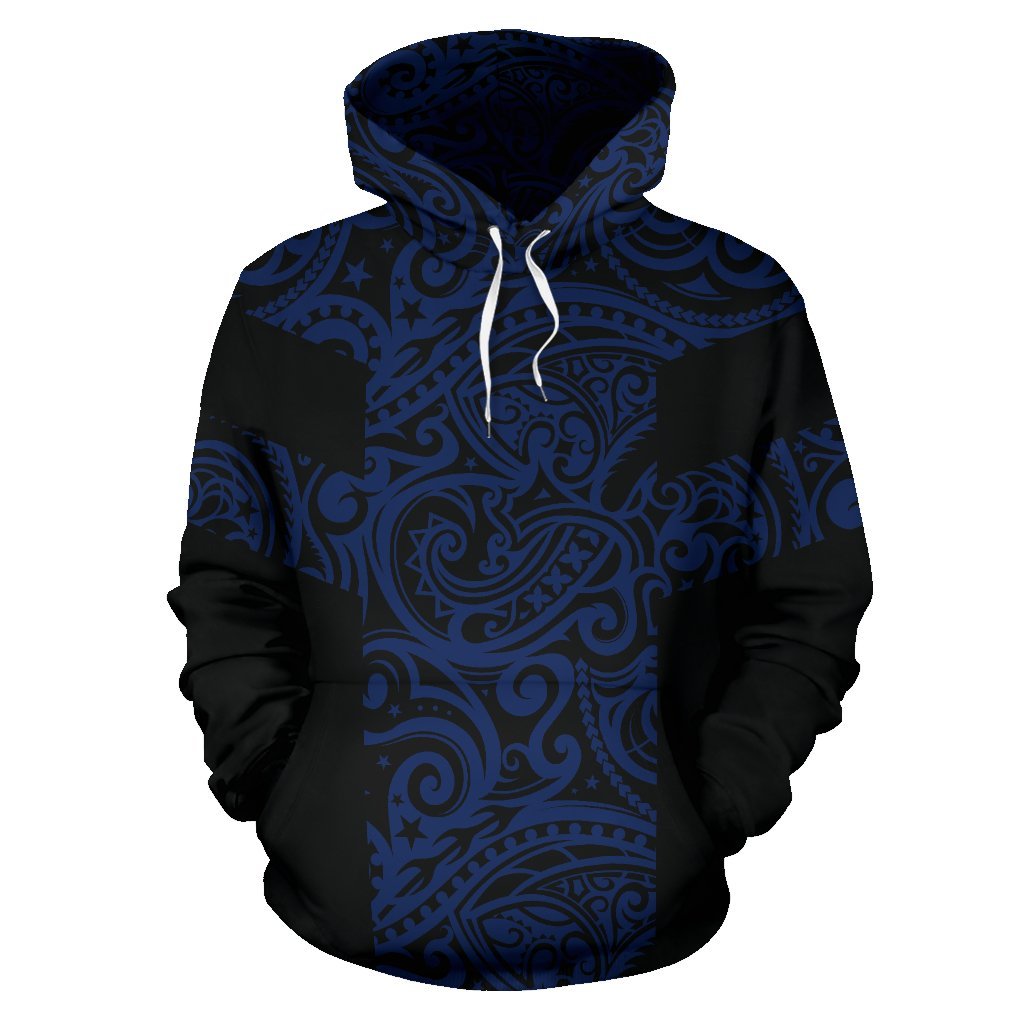 Hoodie Polynesian Tattoo Style Blue - Polynesian Pride