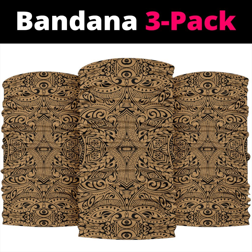 Polynesian Culture Gold White Bandana 3 - Pack - Polynesian Pride