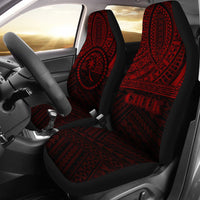 Chuuk Car Seat Covers - Chuuk Flag Black Red Version Universal Fit Red - Polynesian Pride