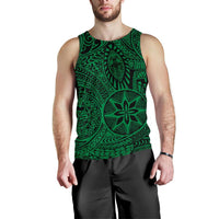 Polynesian Hawaiian Style Tribal Tattoo Green Hawaii Men's Tank Top Green - Polynesian Pride