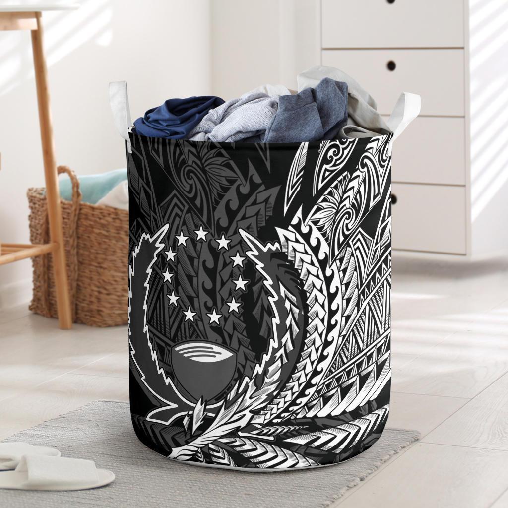 Pohnpei State Laundry Basket - Wings Style Laundry Basket - Pohnpei State One Size Black - Polynesian Pride