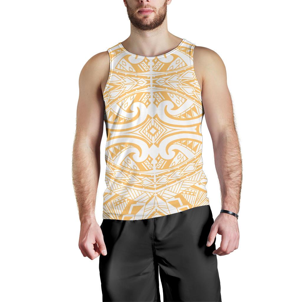 Polynesian Men Tank Top 22 White-Gold - Polynesian Pride