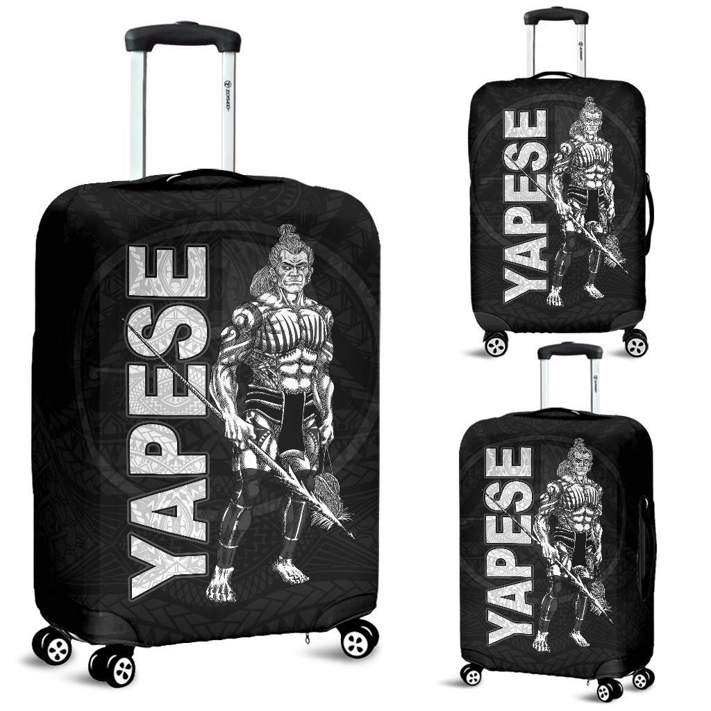 Yap Polynesian Luggage Covers - Micronesia Yapese Warrior Black - Polynesian Pride