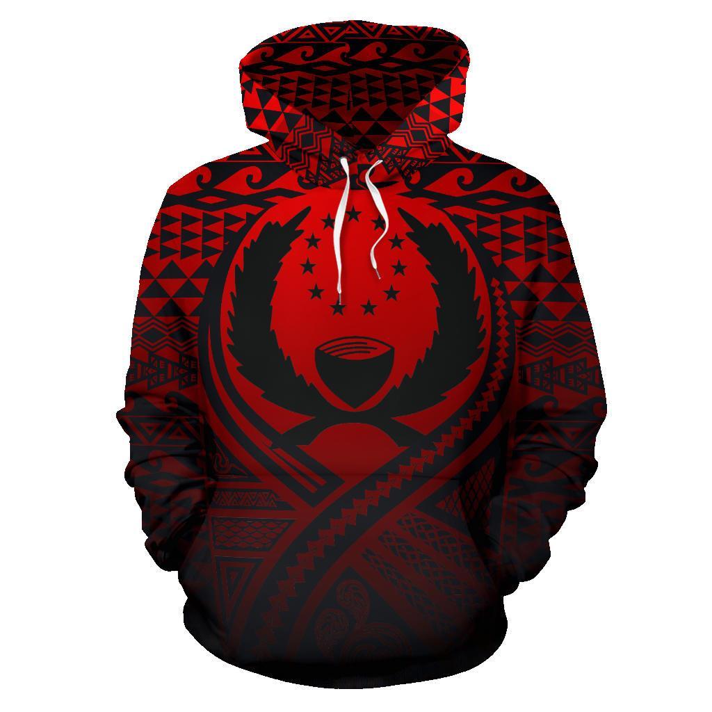 Pohnpei All Over Hoodie Lift up Red - Polynesian Pride