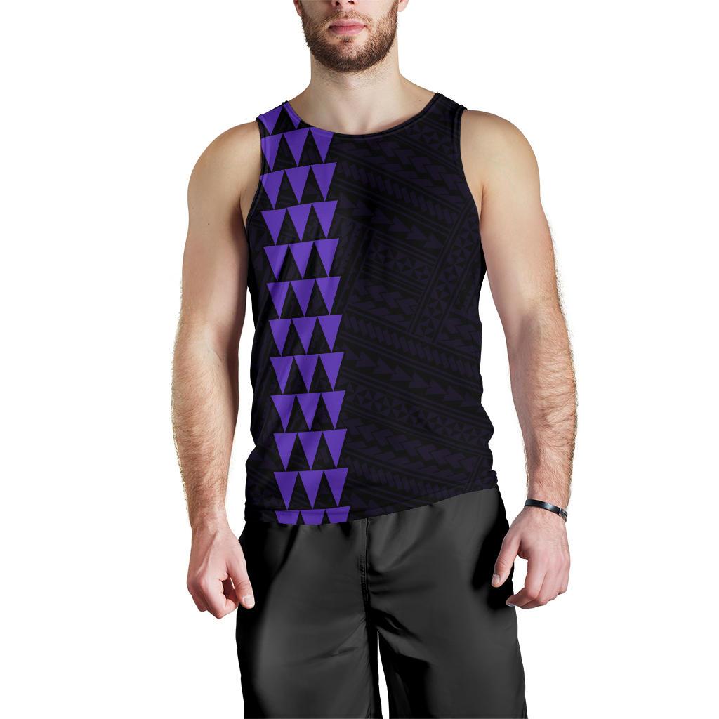 Hawaii Kakau Polynesian Three Turtles Map Men's Tank Top - Purple - Polynesian Pride