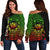 Hawaii Custom Personalised Women's Off Shoulder Sweater - Hawaii Seal Rocket Style (Reggae) Black - Polynesian Pride