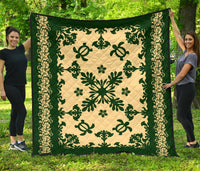Hawaii Premium Quilt - Hawaiian Quilt Turtle Dance Sea Pattern Green - Polynesian Pride