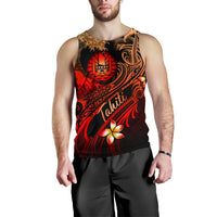 Tahiti Polynesian Men's Tank Top - Plumeria Flowers And Waves - Polynesian Pride