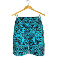 Polynesian Kakau Turtle Blue Men's Short - Polynesian Pride